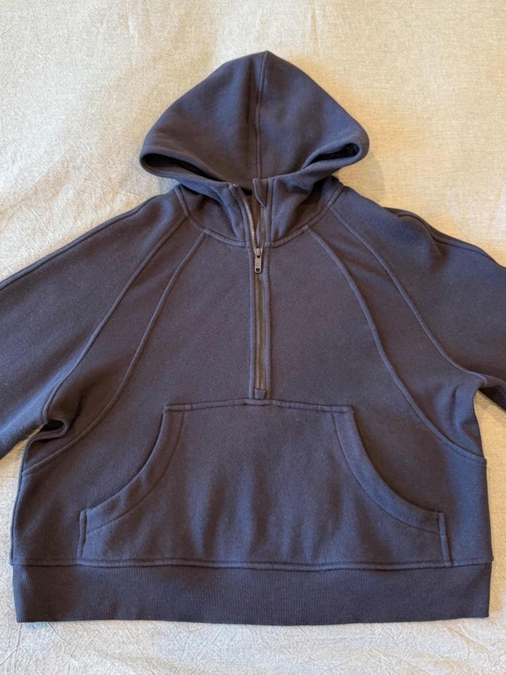 CRZ YOGA Women's Half-Zip Hooded Sweatshirt - Charcoal